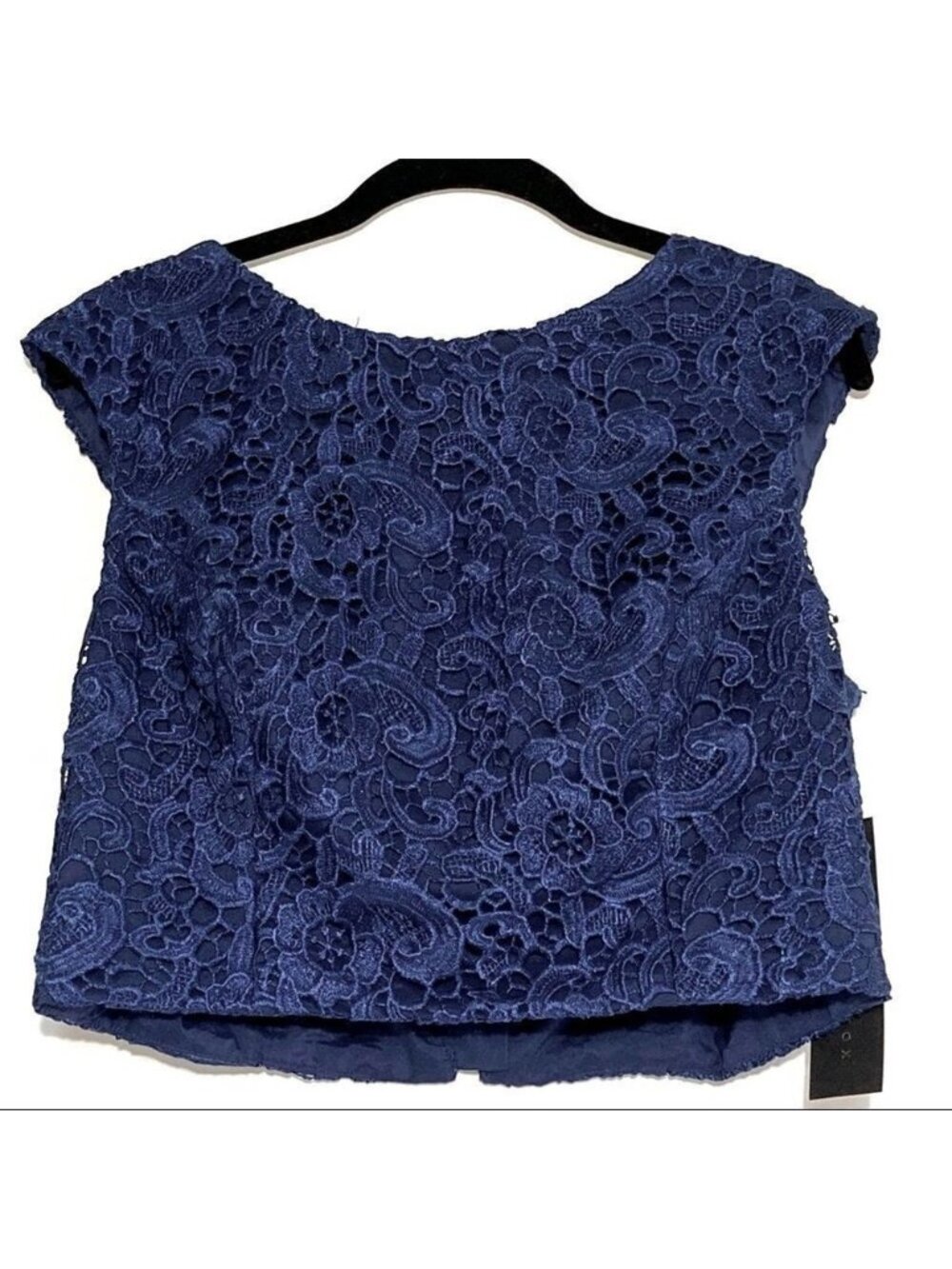 Navy Lace Crop Top Size 10